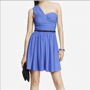 **NEW Express Chiffon One Shoulder Pleated Dress